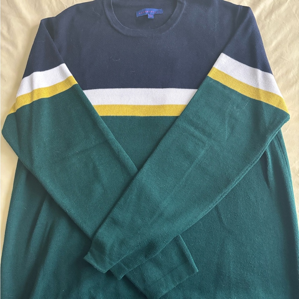 Aeropostale Sweater with Green, Yellow, and Blue Stripes